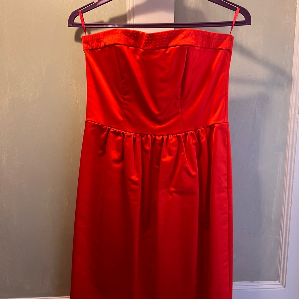 Tara Jarmon Strapless Orange Dress